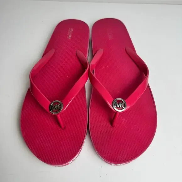 Michael Kors MK Pink Platform Flip Flops Rubber Thong Sandals Women’s No Size