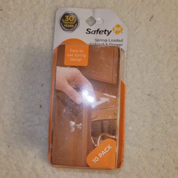 NIP Safety 1st Spring-Loaded‎ Cabinet & Drawer Latches, 10 Pack,