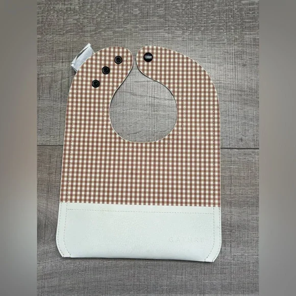 Gathre Brown and White Checkered Bib