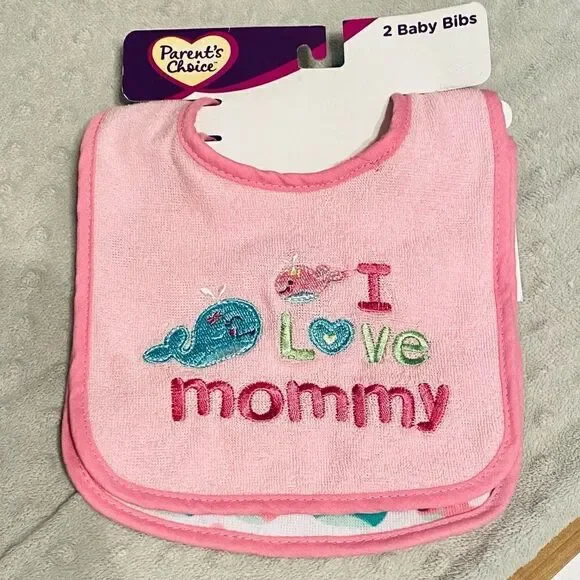 2 Pack Whale Baby Bibs