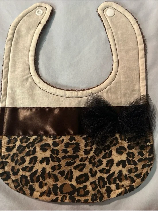 Handmade Leopard bib