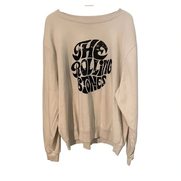 The‎ Rolling Stones Crewneck Sweatshirt XL Black And White Circle Logo