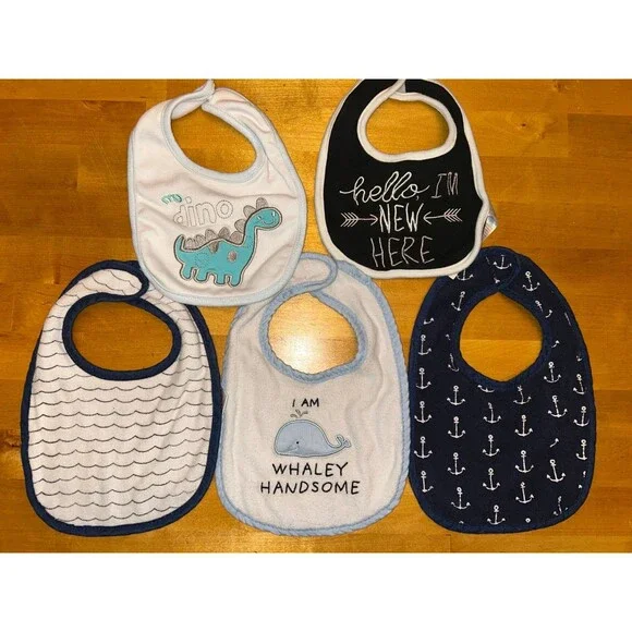 Baby Boy Bib Lot of 5
