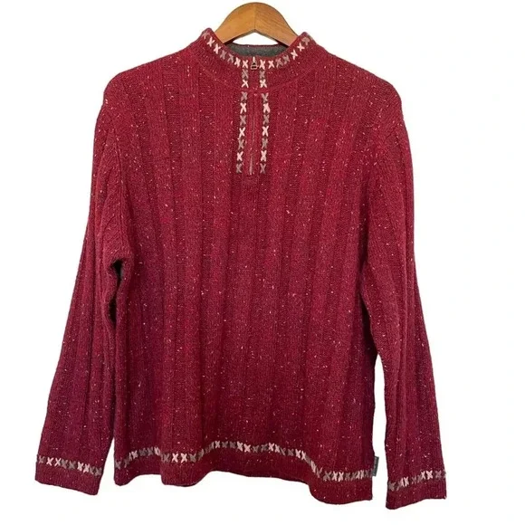 Woolrich Wool Blend 1/4 Zip Sweater Grandmacore Cabincore Size‎ XL