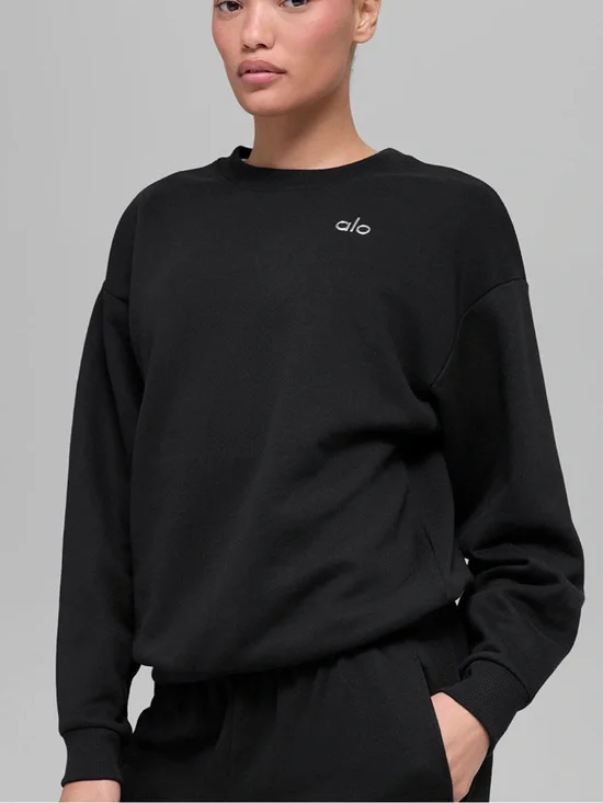 ALO Black Crewneck Sweater-Black Small