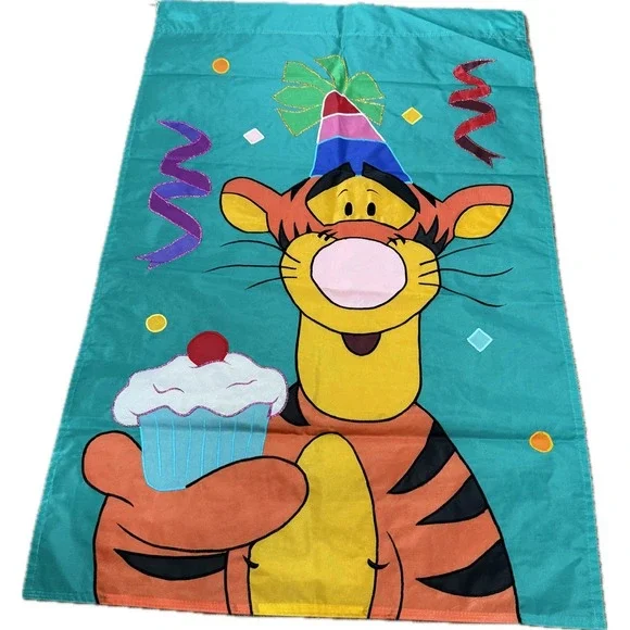VTG Disney Party Tigger Flag Birthday Outdoor Decorative Applique 40