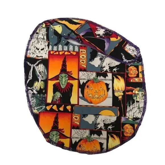 ‎Handmade Halloween collage machine washable bib OS