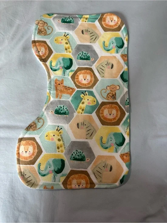 Handmade Jungle Animals burp cloth