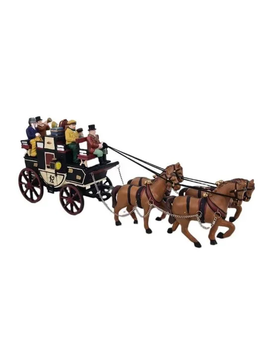Department 56 Holiday Coach 5561-1 Heritage Village Porcelain Accessory Vntg