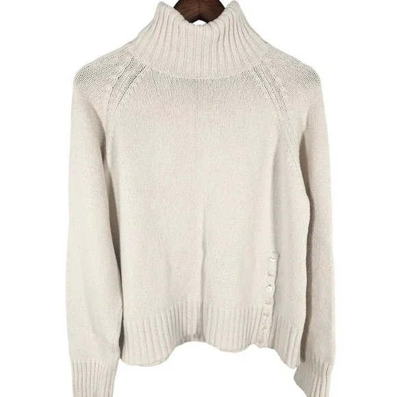 Vintage Coldwater‎ Creek Cream Ivory Thick Cotton Turtleneck Sweater Size 1X