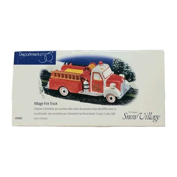 Vtg Department 56 Fire Truck w/ Working Lights 1998 #54952 NIB