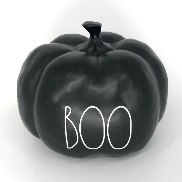Rae Dunn Boo Pumpkin Black Large Halloween Decor Ceramic Large Letter