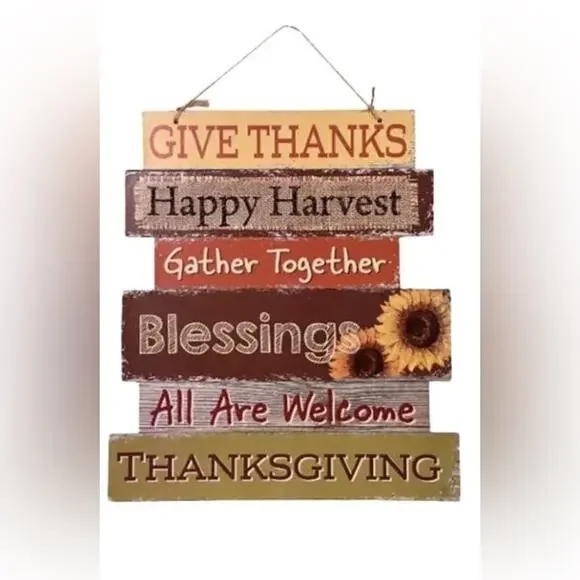 Greenbrier Fall Decoration Hanging Indoor Outdoor Welcome Wood Sign