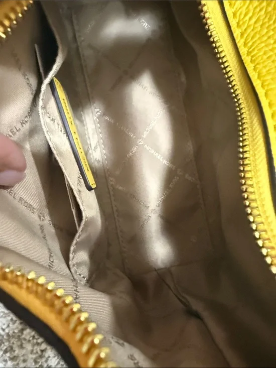 Michael Kors Yellow Pebbled Leather Mini Shoulder Bag