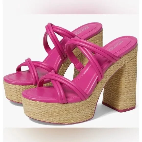 MICHAEL Michael Kors NWT Designer 5” Corrine Slip On Strappy Espadrille Platform