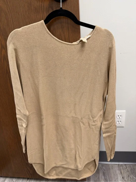 Michael Kors Camel Beige Ribbed Knit Long Sleeve Top