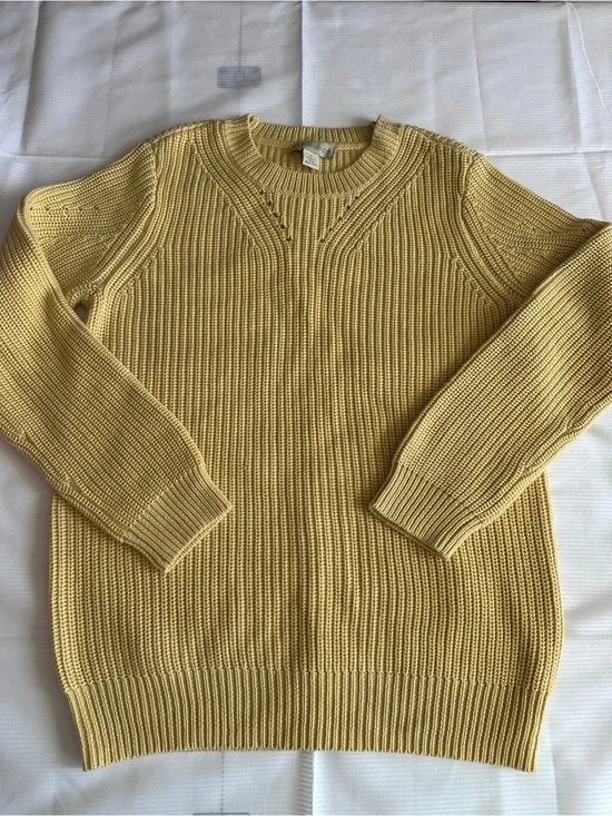 Butter Yellow Chunky Ribbed Fisherman Sweater Coastal Grandpa Knit S