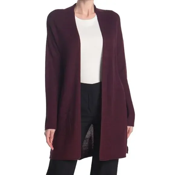 T‎ TAHARI Pocket Cardigan In Bourgogne size XS NWT $98