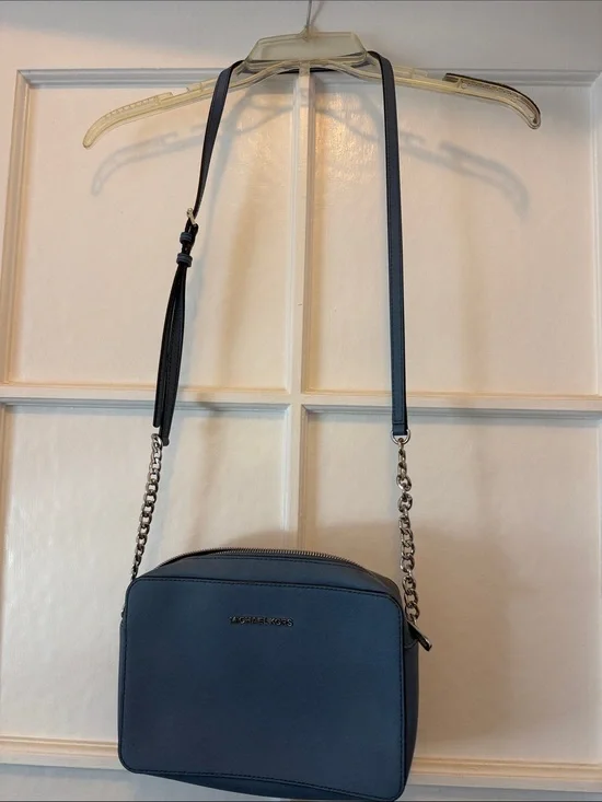 Michael Kors Navy Crossbody Camera Bag with Chain Strap