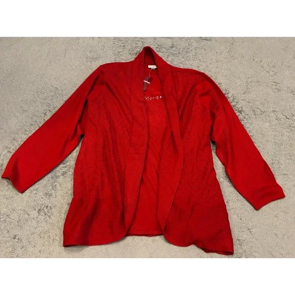 NWT Avenue Cardigan Sweater With Built In Shirt Womens 22/24 Soft Long Sleeve