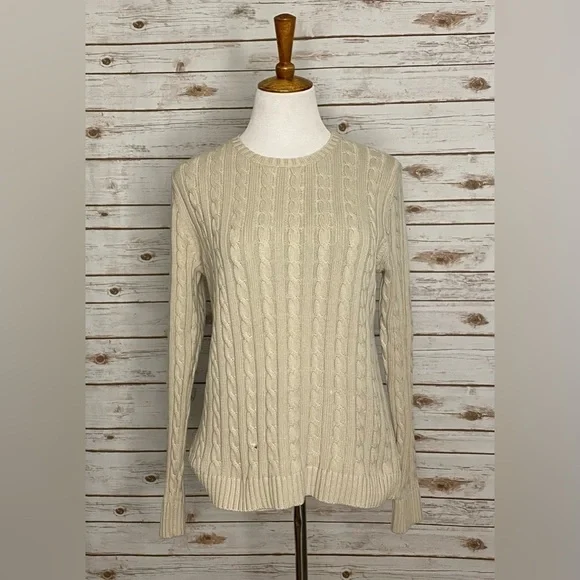 L.L. Bean 100% cotton cable-knit sweater