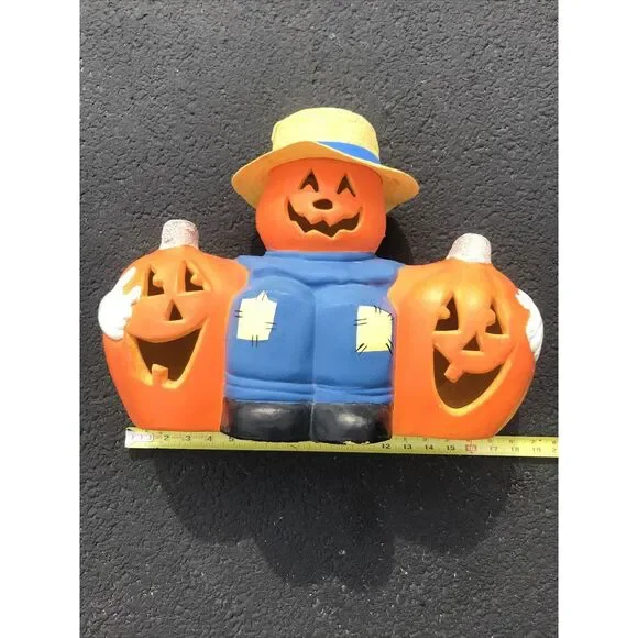 Vtg 1998 The Paper Magic Group Scarecrow‎ Pumpkin Lighted Halloween Fall Decor