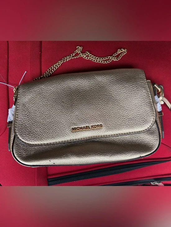 Michael Kors Metallic Gold Pebbled Leather Crossbody