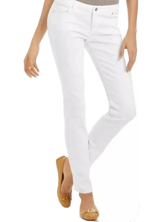 Michael Kors Jeans Womens 6 NEW Izzy Skinny Ankle White Stretch Coastal Denim