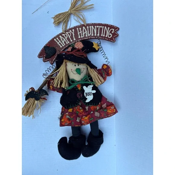 Happy Haunting Witch Wall‎ Decor Sign Fall Halloween Decoration