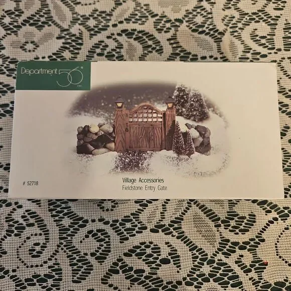 Department 56 Stone Entry Gate with Snowy Accents
