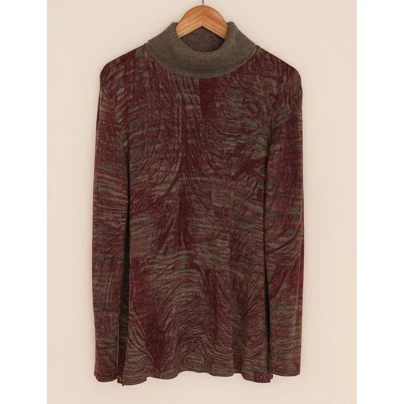 Soft Surroundings sz XL Womens Turtleneck Pulover Sweater Tunic Earthy Cozy Fall