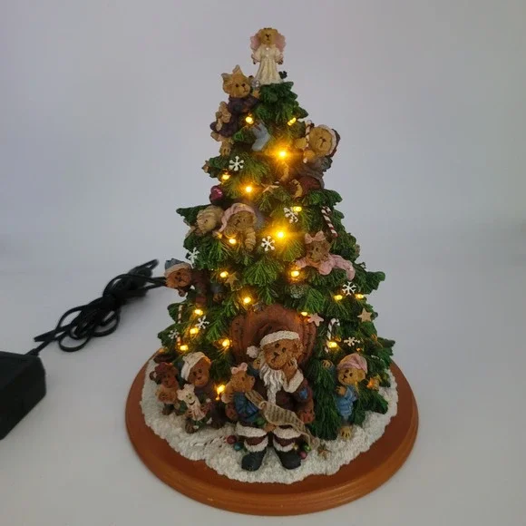 Danbury Mint RETIRED Boyds Bears Christmas Tree Lighted Sculpture Holiday Decor