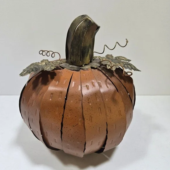 Rustic Strip Metal Pumpkin Decor Slatted Farmhouse Fall Art Halloween Harvest