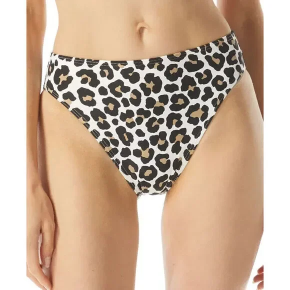 Michael Michael Kors Printed High-Waist Bikini Bottom Women's Swimsuit Medium M