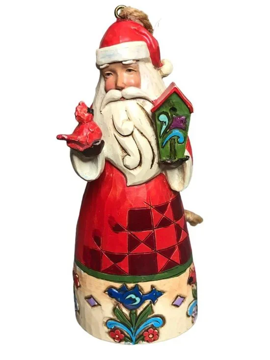 Jim Shore Santa Claus Christmas Ornament Cardinal  2014 Holiday Decor Folkart Ho