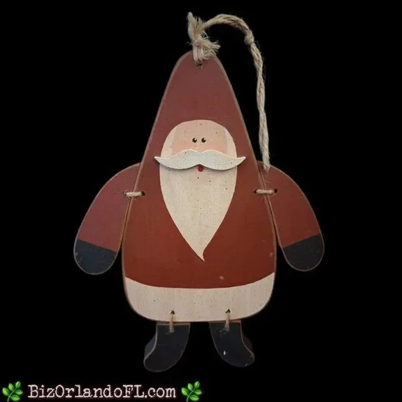 VINTAGE: Handcrafted / Handpainted Wooden Santa Claus ** UNIQUE & RARE FIND **