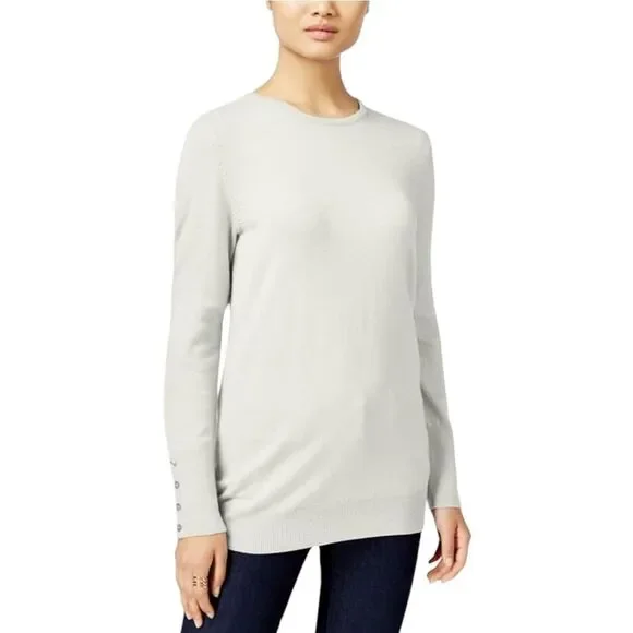 JM Collection Knit Sweater Off White Ivory Long Sleeve Size XL