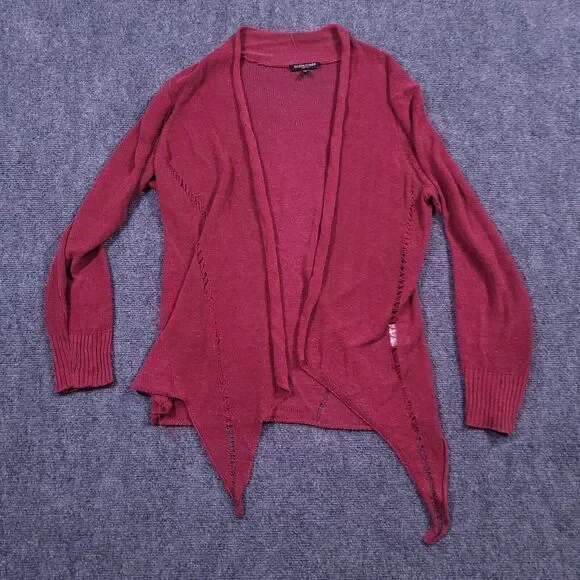 EILEEN FISHER Cardigan Womens PM Linen‎ Viscose Mesh Open Front Italian Yarn