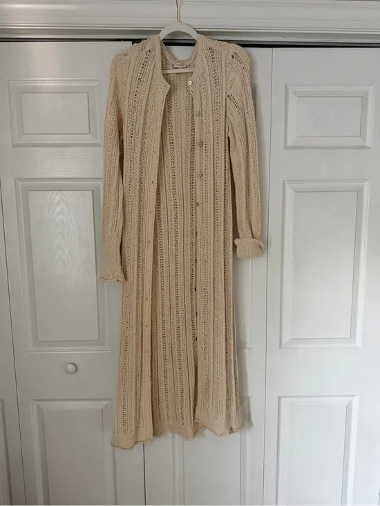 Anthropologie Pilcro Cream Open-Knit Sweater