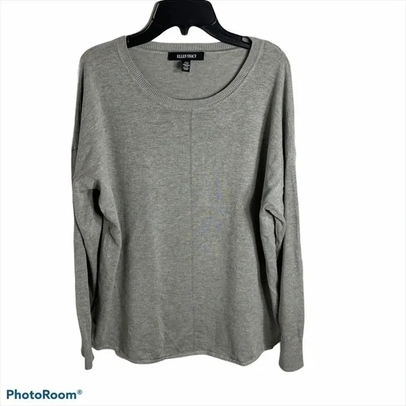 Ellen Tracy Gray Sweater Large Pullover Women’s
