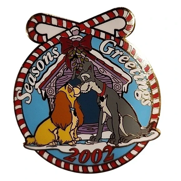 Disney Pin Lady and the‎ Tramp Christmas Holiday Disneyland Cast DLR 2002 18334