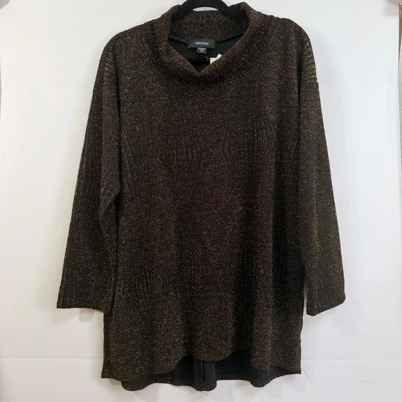 Karen Kane On The Town Turtle Neck Metallic Knit Top 2X NWT Quiet‎ Luxury