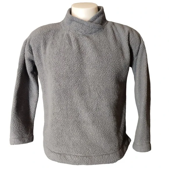 Jane and Bleecker Fleece Sweatshirt Small Womens Cozy Core Cabin Core‎ Gray Wrap