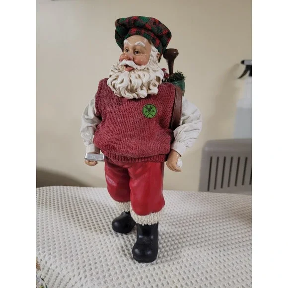 Kurt S Adler‎ Fore! Santa Golfing Figurine Christmas Holiday 10 In Decor in Box