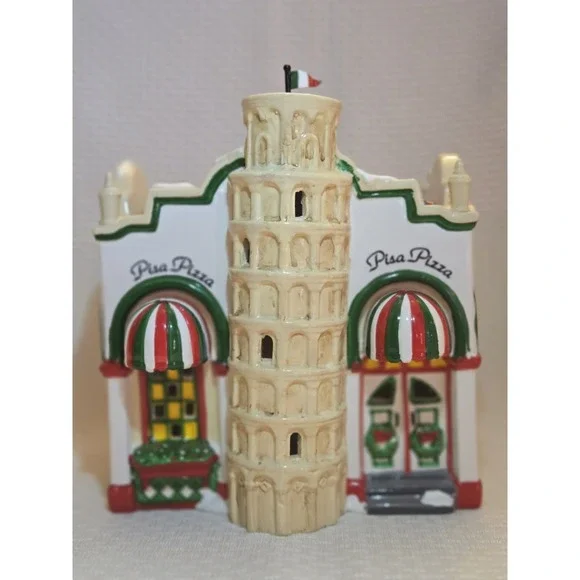 Snow Village Department 56 Pisa Pizza With Box 1995 *Light Not Included *READ