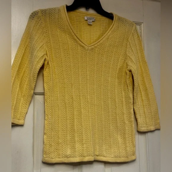 Christopher & Banks Light‎ Yellow V-Neck Sweater