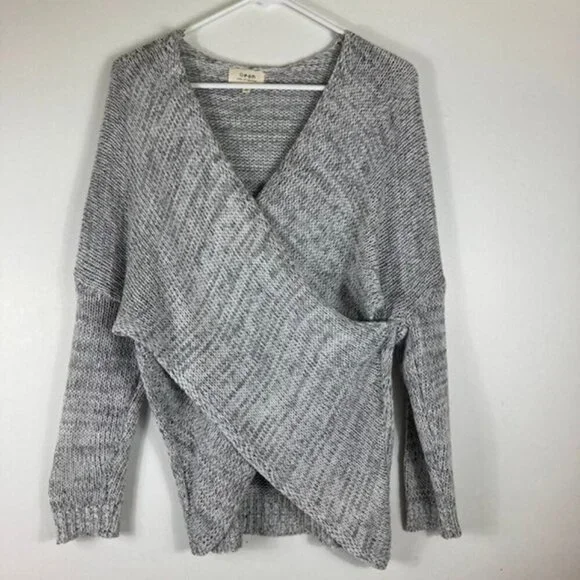 Womens Aeon Hayden Cross Over Sweater‎ Gray M