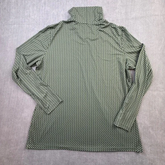 J.McLaughlin XL Green Navy‎ Geometric Print Catalina Cloth Turtleneck Top Mens