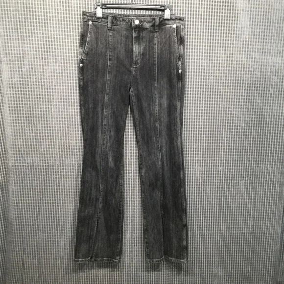 Michael Kors Women Jeans Front Seam Split Hem Flare 10 Black