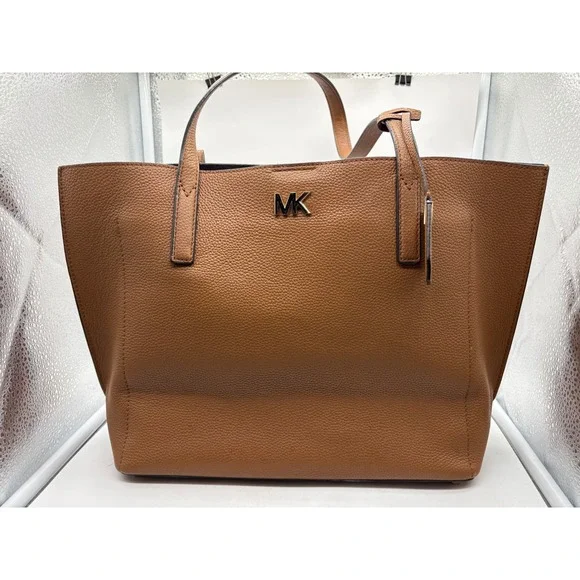 Michael Kors Ana Medium Pebbled Leather Tote Bag - Luggage Brown